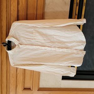 Lucky Brand Women's M Classic Fit Linen Button Down Shirt Stripe